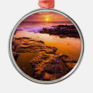 Sunset-over-tidepools, Hawaii Metalen Ornament