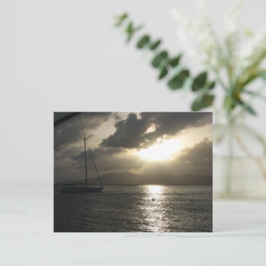 Sunset over Tortola Briefkaart (Staand voorkant)