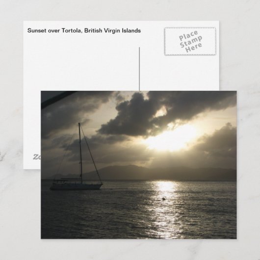 Sunset over Tortola Briefkaart (Voorkant / Achterkant)