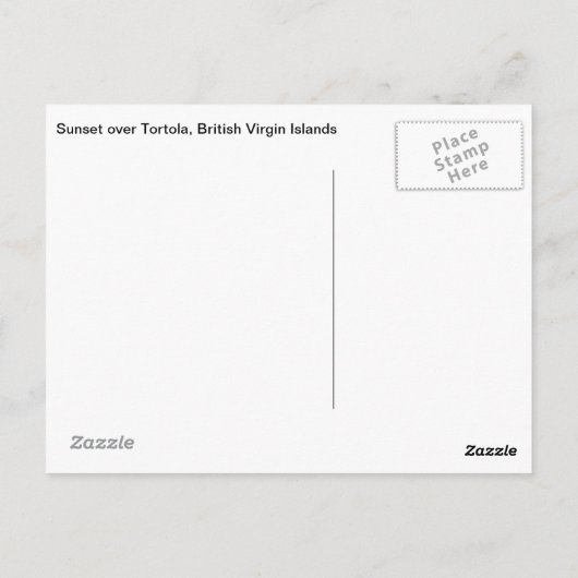 Sunset over Tortola Briefkaart (Achterkant)