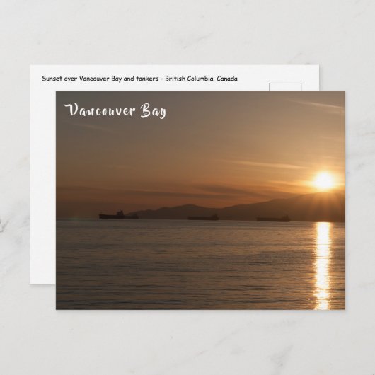 Sunset over Vancouver Bay - Canada Briefkaart (Voorkant / Achterkant)