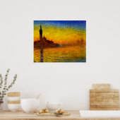 Sunset over Venice door Claude Monet Print (Keuken)
