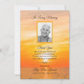 Sunset over water Funeral Memorial (Voorkant)