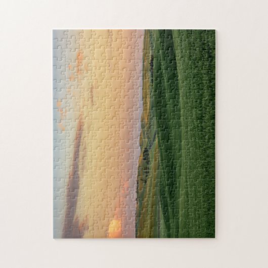 Sunset over Wheat Fields | Staat Washington Legpuzzel (Verticaal)