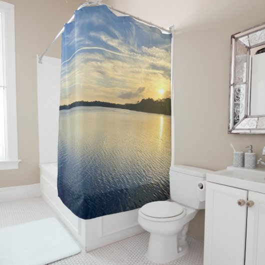 Sunset Over Wildcat Lake Douchegordijn (In situ)