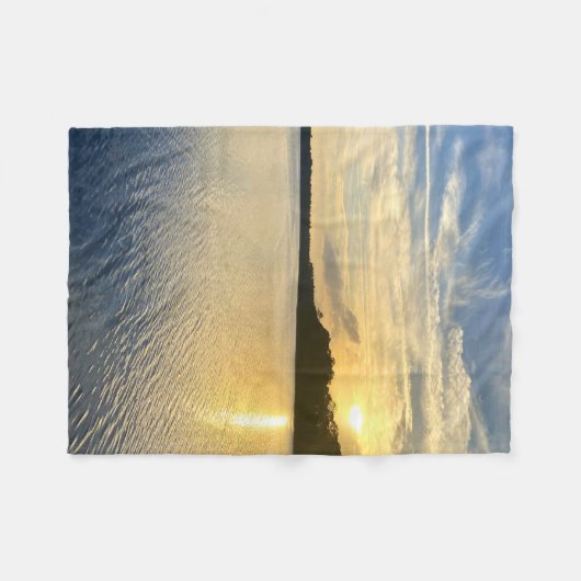Sunset Over Wildcat Lake Fleece Deken (Voorkant (Horizontaal))