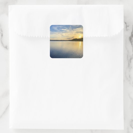 Sunset Over Wildcat Lake Vierkante Sticker (Tas)