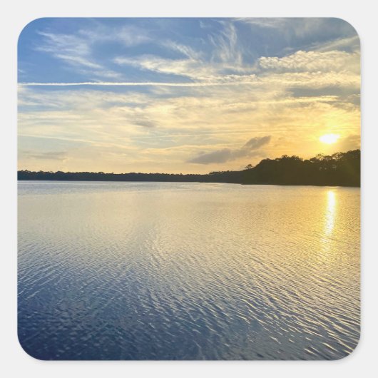 Sunset Over Wildcat Lake Vierkante Sticker (Voorkant)