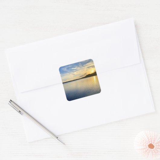 Sunset Over Wildcat Lake Vierkante Sticker (Envelop)