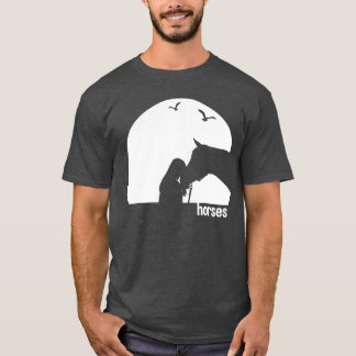 Sunset Paarden rijden beste vrienden T-shirt