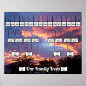 Sunset Paars Gold Photo Two Family Trees Poster (Voorkant)