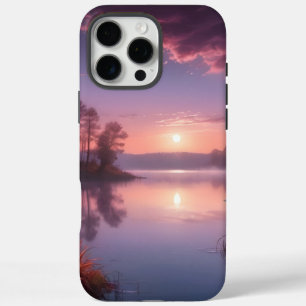 Sunset Paarse Lake Landschap Drie iPhone 16 Pro Max Hoesje