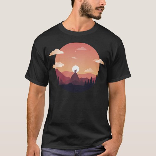 Sunset Pagoda Actief T-shirt (Voorkant)