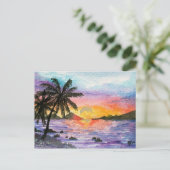 Sunset Palm Beach Briefkaart (Staand voorkant)