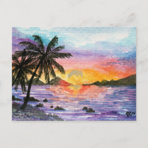 Sunset Palm Beach Briefkaart