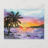 Sunset Palm Beach Briefkaart (Voorkant)