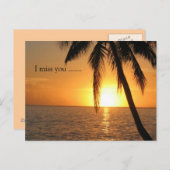 Sunset Palm Beach Peace Love Destiny Briefkaart (Voorkant / Achterkant)