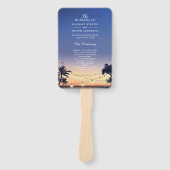 Sunset Palm Beach String Lights Trouwprogramma Handwaaier (Voorkant)