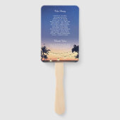 Sunset Palm Beach String Lights Trouwprogramma Handwaaier (Achterkant)