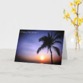 Sunset Palm met pensioen Kaart (Gele Bloem)