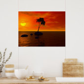 Sunset Palm Poster (Keuken)