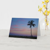 Sunset Palm Silhouette Wenskaart Kaart (Gele Bloem)