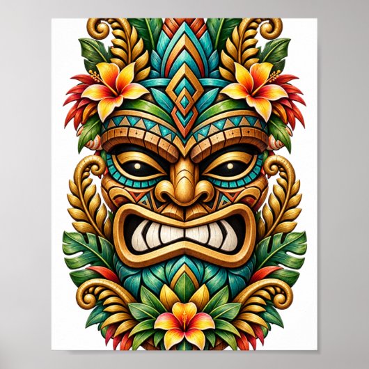 Sunset Palm Tiki Poster (Voorkant)