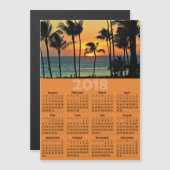 Sunset Palm Tree 2018 Calendar Magnetic Photo Card (Voorkant / Achterkant)