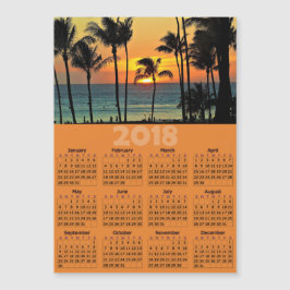 Sunset Palm Tree 2018 Calendar Magnetic Photo Card
