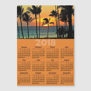 Sunset Palm Tree 2018 Calendar Magnetic Photo Card