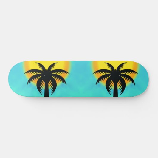 SUNSET PALM TREE BLUE SKATEBOARD (Horizontaal)