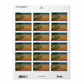 Sunset Palm Tree Branch Adresetiketten Etiket (Full Sheet)