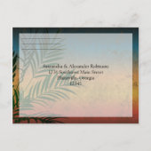 Sunset Palm Tree Branch Bruiloft RSVP Kaarten (Achterkant)