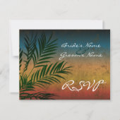 Sunset Palm Tree Branch RSVP-kaarten RSVP Kaartje (Voorkant)