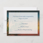 Sunset Palm Tree Branch RSVP-kaarten RSVP Kaartje (Achterkant)