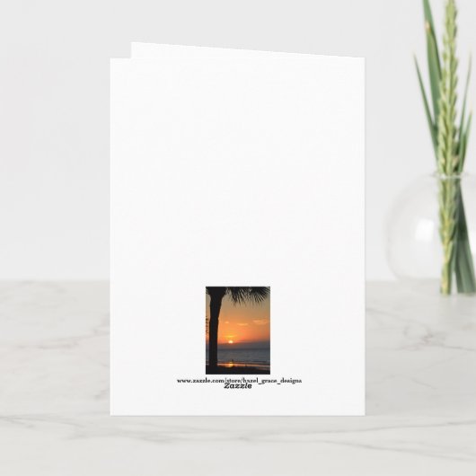 Sunset Palm Tree Silhouette Beach Scene Vakantie Feestdagen Kaart (Achterkant)