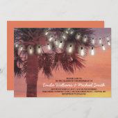 Sunset Palm Tree String Lights Weddenschap Kaart (Voorkant / Achterkant)