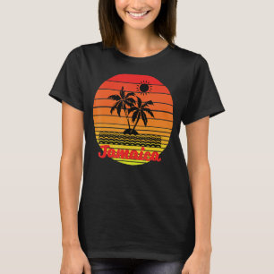 Sunset Palm Trees Beach Cruise Summer Jamaica Vaca T-shirt