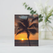 Sunset, Palm Trees en het Beach Briefkaart (Staand voorkant)