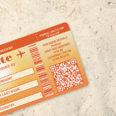 Sunset Palm Trees Faux Boarding Pass Sla de datum Kaart