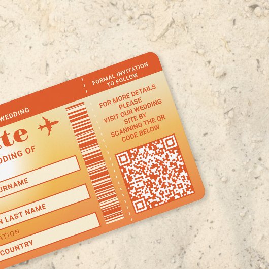 Sunset Palm Trees Faux Boarding Pass Sla de datum  Kaart