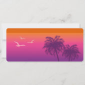 Sunset Palm Trees Faux Boarding Pass Sla de datum Kaart (Achterkant)