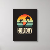 Sunset Palm Trees Holiday Wall Art Canvas Afdruk (Voorkant)