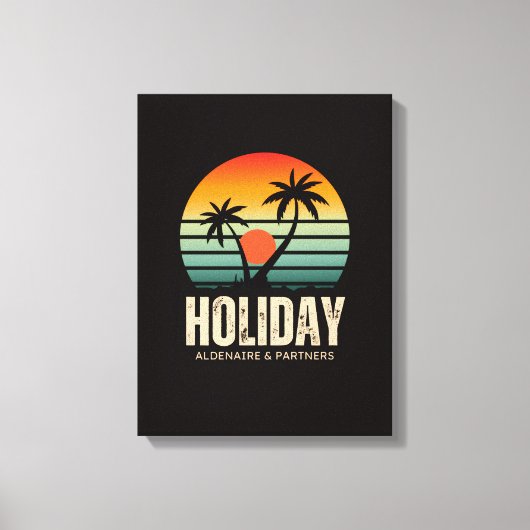 Sunset Palm Trees Holiday Wall Art Canvas Afdruk (Voorkant)