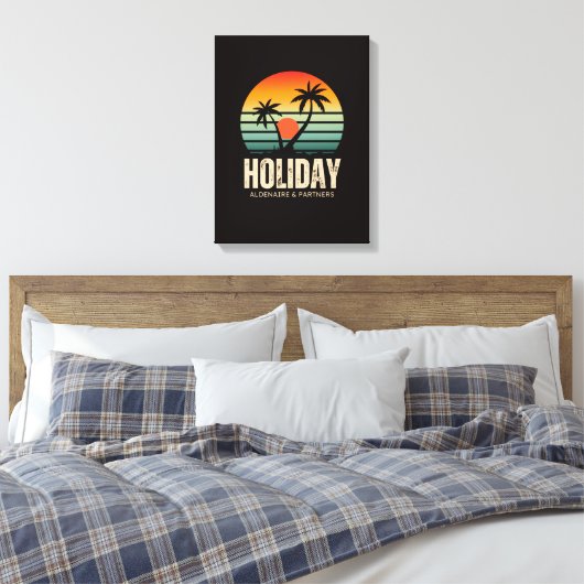 Sunset Palm Trees Holiday Wall Art Canvas Afdruk (Insitu (Slaapkamer))