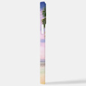 Sunset Palm Trees, je foto, noem blauw script iPhone Hoesje (Rechterkant)