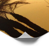 Sunset Palm Trees Ship Value Poster papier (mat) (Hoek)