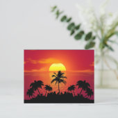 Sunset Palm Trees Silhouette-16514 Briefkaart (Staand voorkant)
