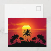 Sunset Palm Trees Silhouette-16514 Briefkaart (Voorkant / Achterkant)