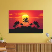 Sunset Palm Trees Silhouette-16514 Canvas Afdruk (Insitu (Woonkamer))